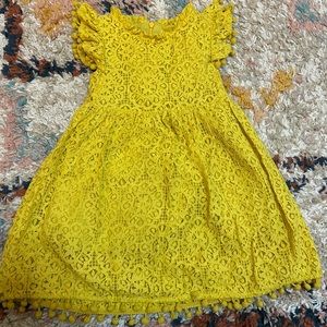 Toddler girls yellow lace dress - size 4t